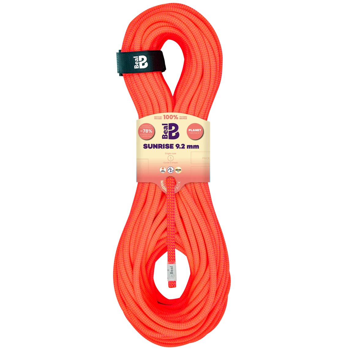 Beal Sunrise 9.2 mm Unicore Dry Cover climbing rope
