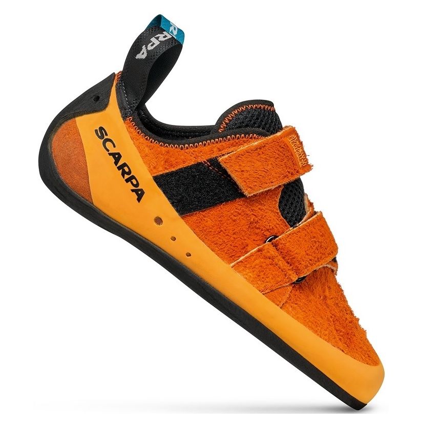 orange climbing shoes