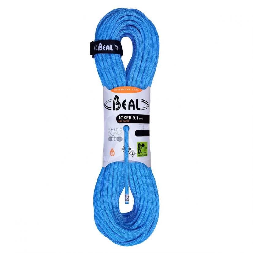 BEAL Joker 9.1 mm X m UNICORE Dry Cover Climbing Rope Blue One Size