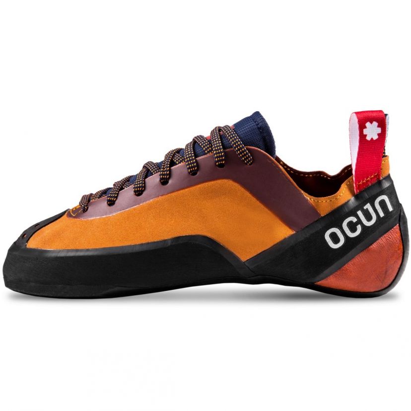 orange climbing shoes