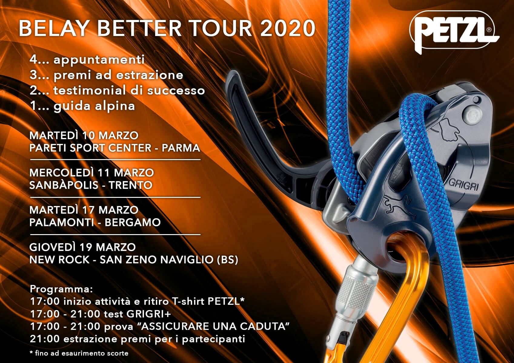 Parte a marzo in Italia il Petzl Belay Better Tour 2020!