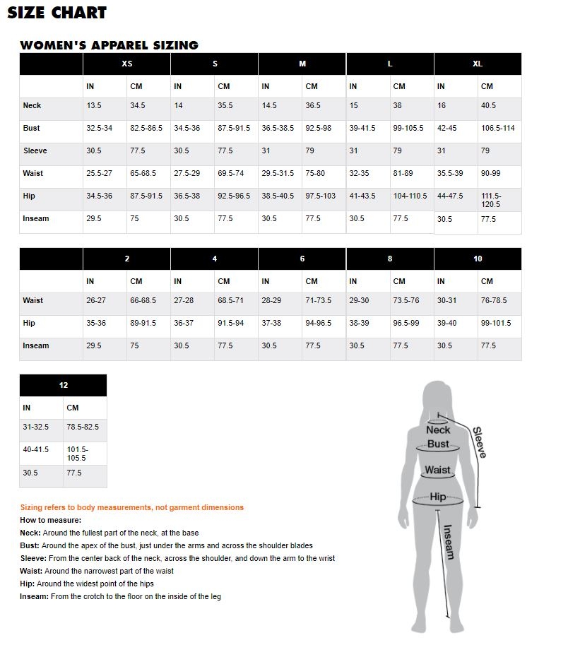 Size chart woman